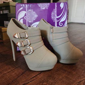 Nude High Heel Booties